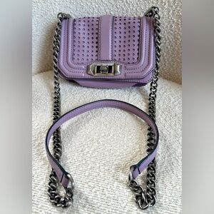 Rebecca Minkoff Lilac Mini Smooth Leather Crossbody Bag w/ Silver Hardware